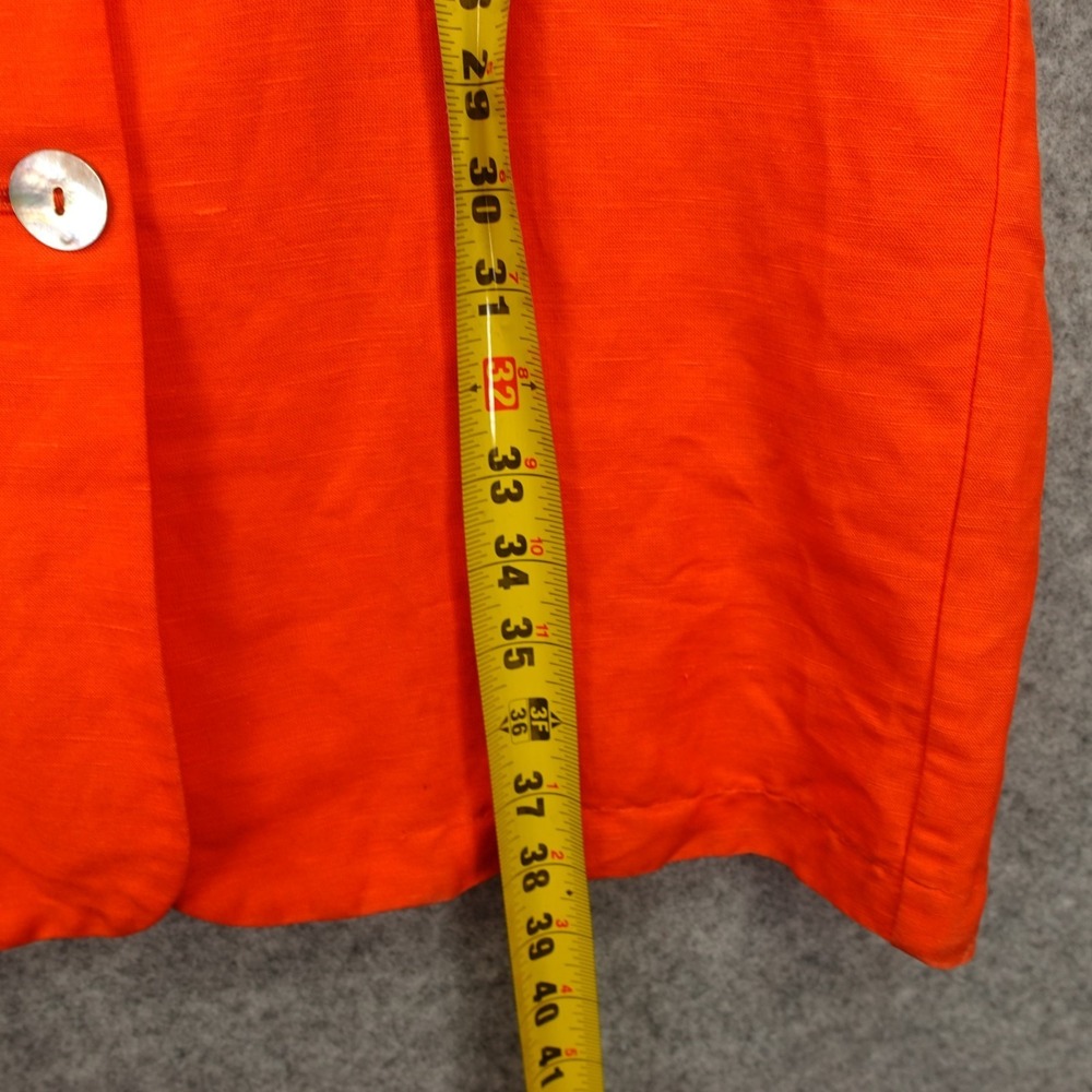 Vintage European Linen Shift Dress Womens XL 18 Burnt Orange Button Front LINANE - Picture 7 of 15
